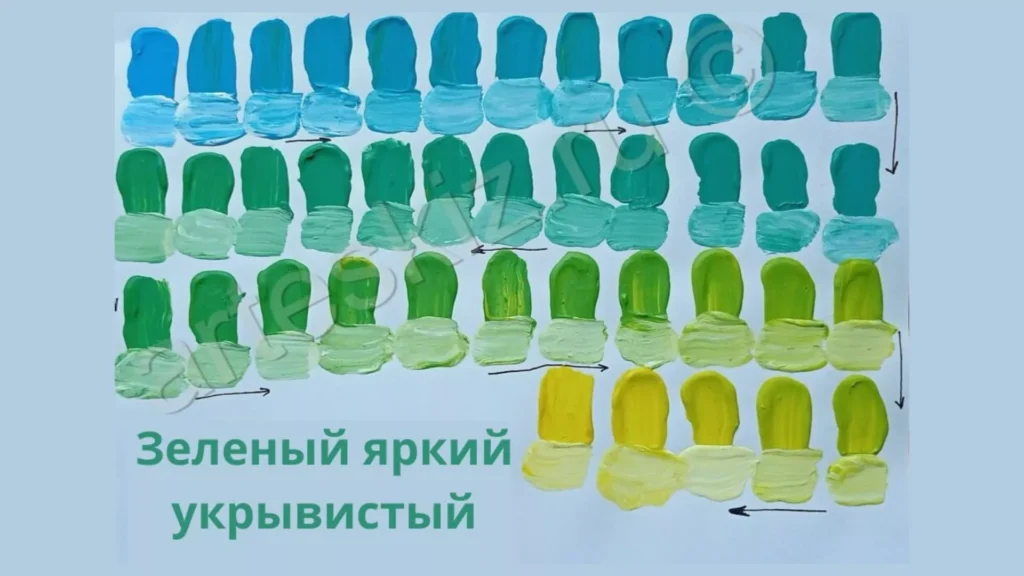 Как смешать зеленый яркий укрывистый цвет