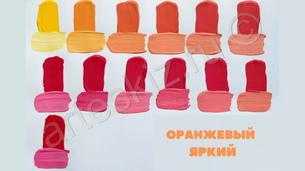 Как смешать ярко- оранжевый цвет