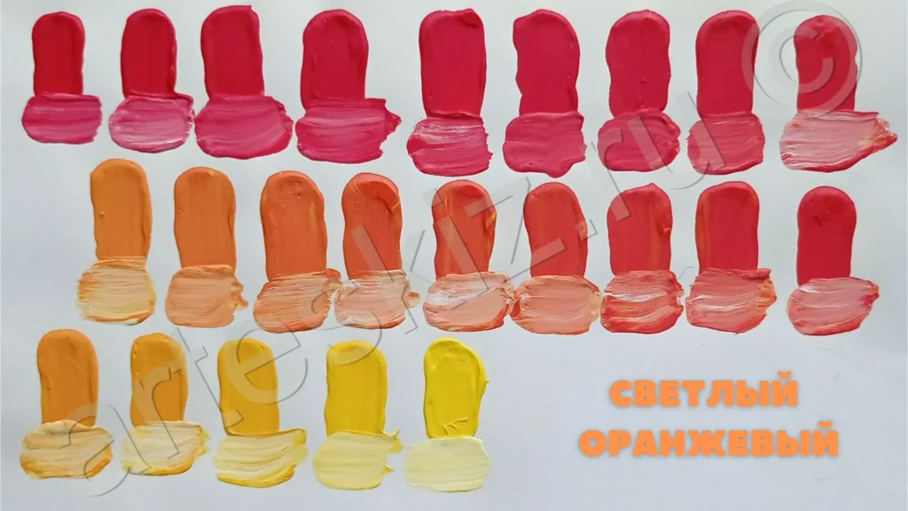 Как смешать светлый оранжевый цвет