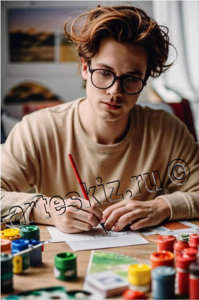 Молодой человек имеет хорошую привычку-- рисовать каждый день